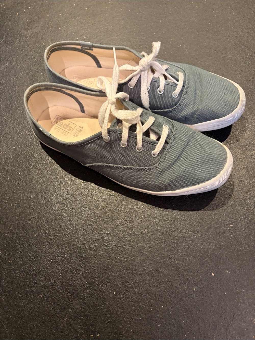 Keds Kids Lace-Up Sneakers in Slate Blue Canvas